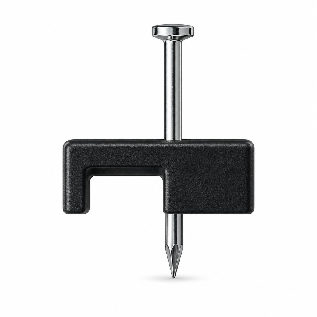 Fixa-fio coaxial SFOR preto com prego